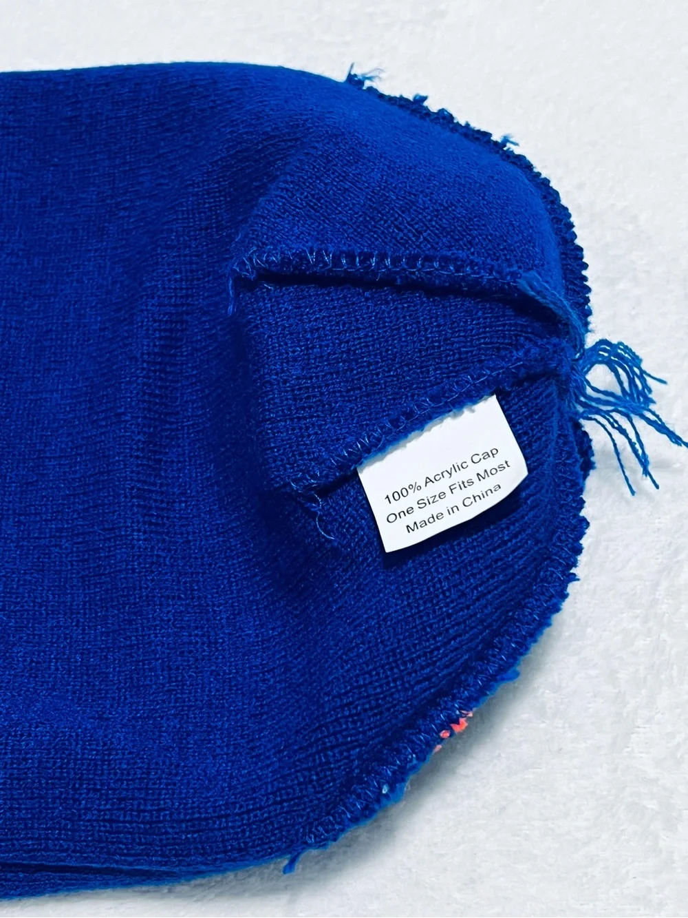 Durham Bulls Blue Pom Beanie with Orange Bulls Logo